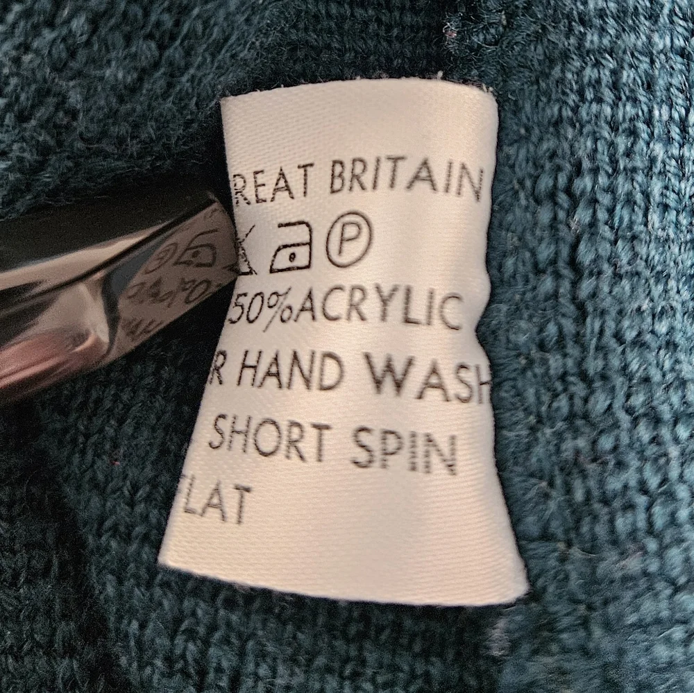 James Pringle Weavers British Isles Womens Wool Cardigan Sweater Knit Green M - Picture 12 of 15